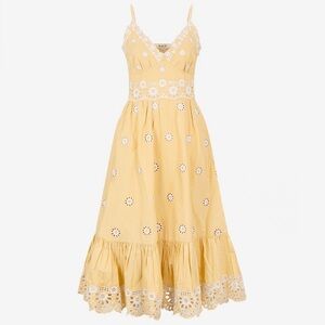 Sea New York Elysse Embroidery Sleeveless Midi Dress